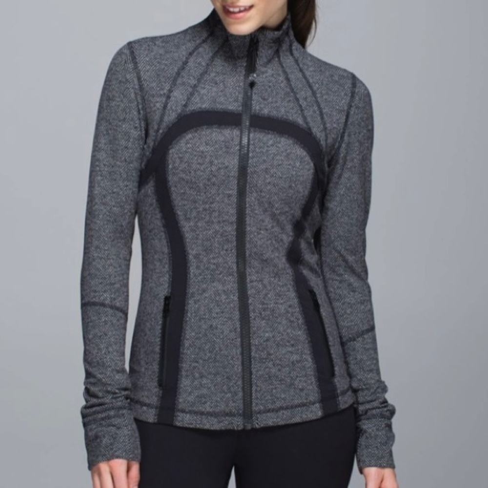 Lululemon Define Jacket - Giant Herringbone Black Heathered Black / Blac…
